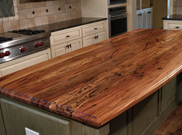 Beautiful wooden kitchen countertop