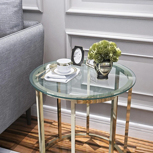 Custom table top with flowers and coffee cup.